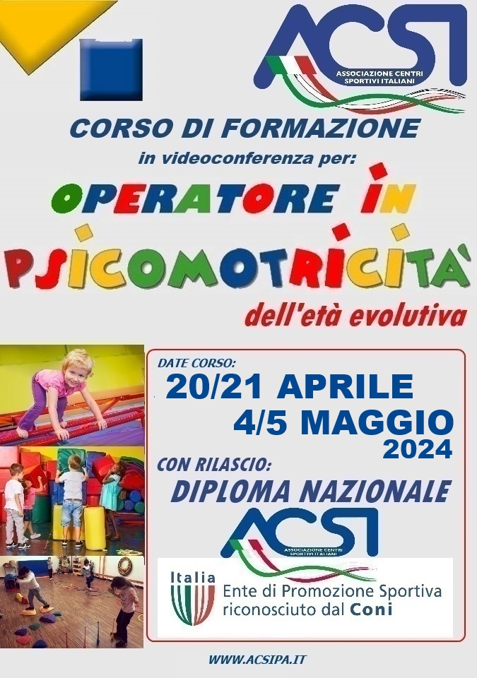 CORSO PER OPERATORE IN PSICOMOTRICITA’ DELL’ETA’ EVOLUTIVA