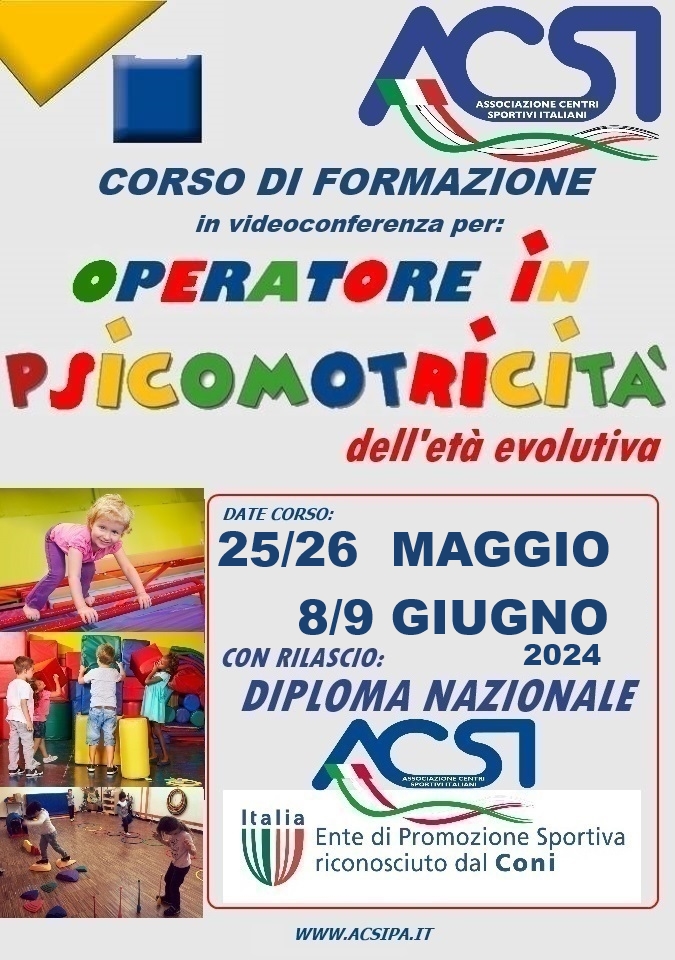 CORSO PER OPERATORE IN PSICOMOTRICITA’ DELL’ETA’ EVOLUTIVA