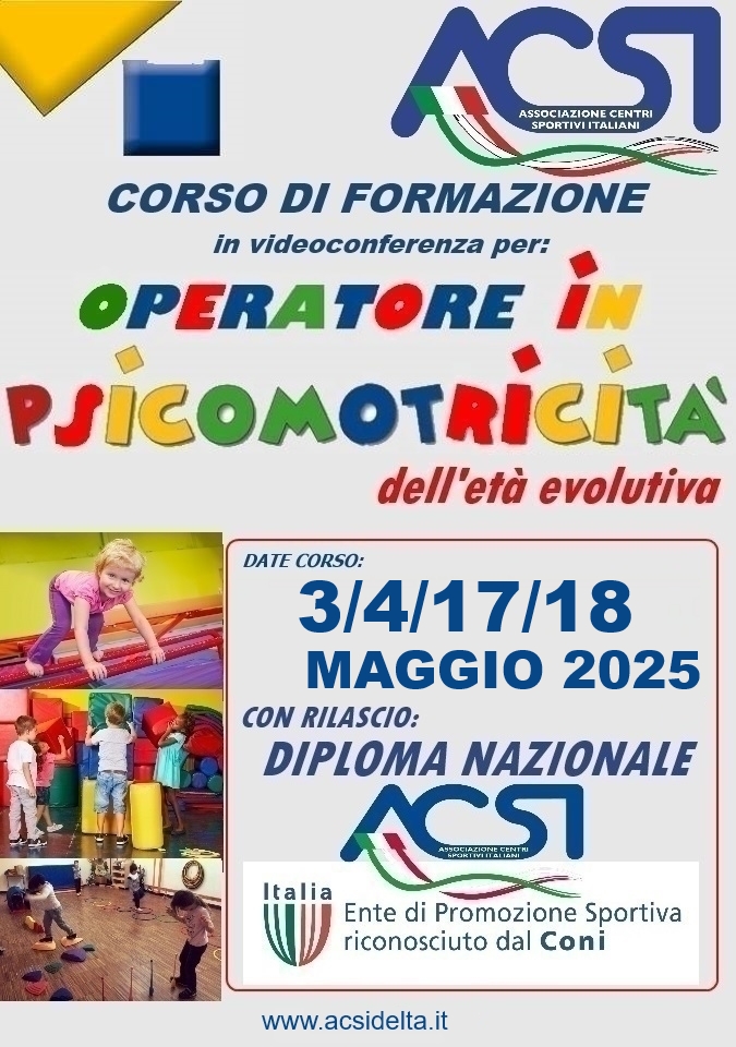CORSO PER OPERATORE IN PSICOMOTRICITA’ DELL’ETA’ EVOLUTIVA