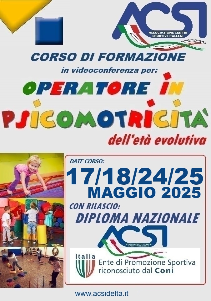 CORSO PER OPERATORE IN PSICOMOTRICITA’ DELL’ETA’ EVOLUTIVA